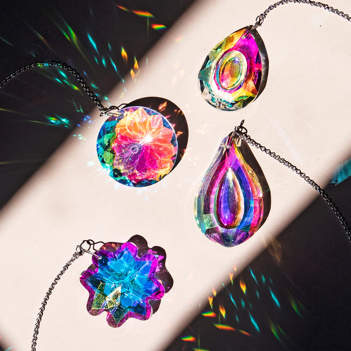 HDCRYSTALGIFTS 4pcs Crystal Suncatchers for Window Hang