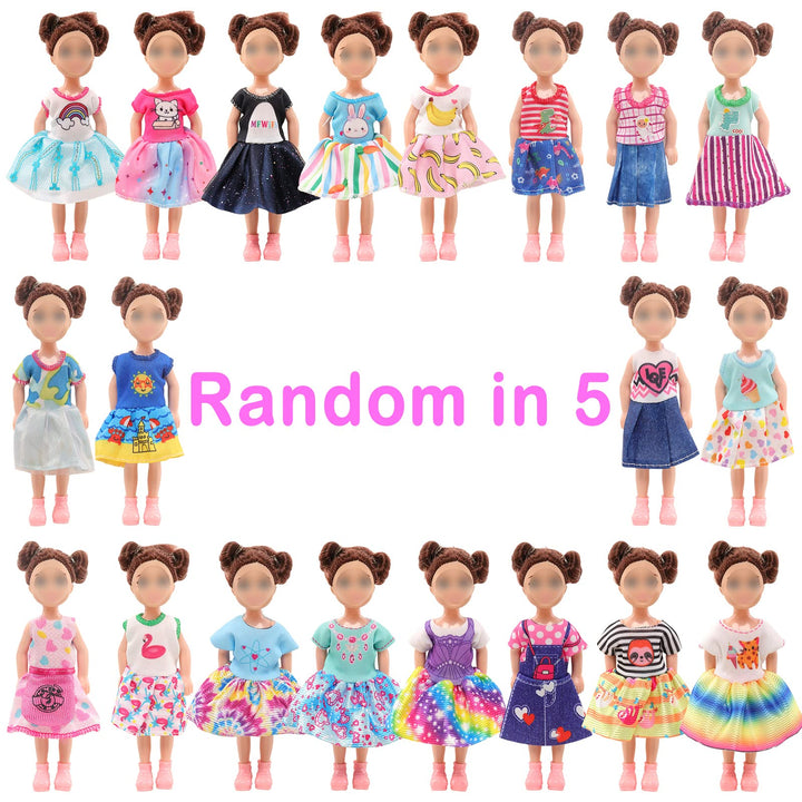 15 Set 5.3 Inch Doll Clothes 5 Outfit 5 Dresses 5 Swimsuits for 4-6 Inch Girl Doll Clothes Dress