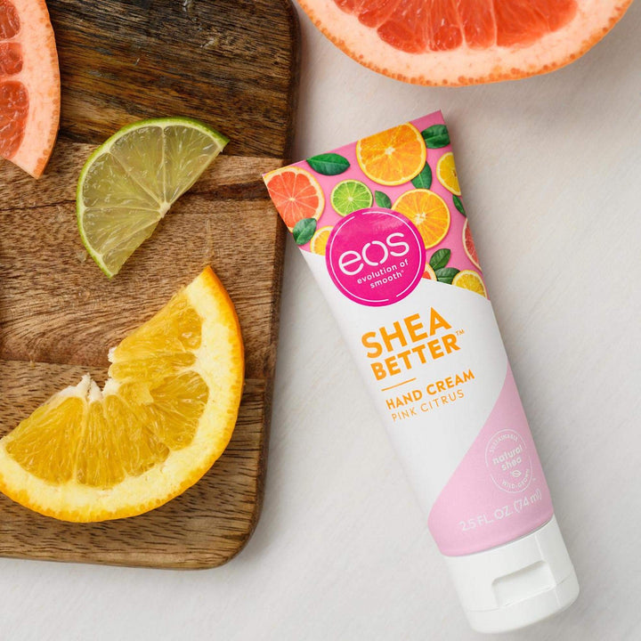 eos Shea Better Hand Cream - Pink Citrus | Natural Shea Butter Hand Lotion and Skin Care | 24 Hour Hydration with Shea Butter & Oil | 2.5 oz