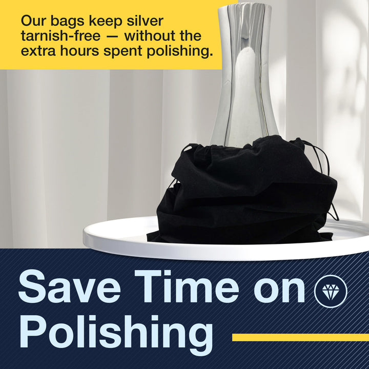 Anti Tarnish Storage Bag 18 x 18 | Fabric Cloth Bags for Sterling Silver Jewelry Silverware Trays and More