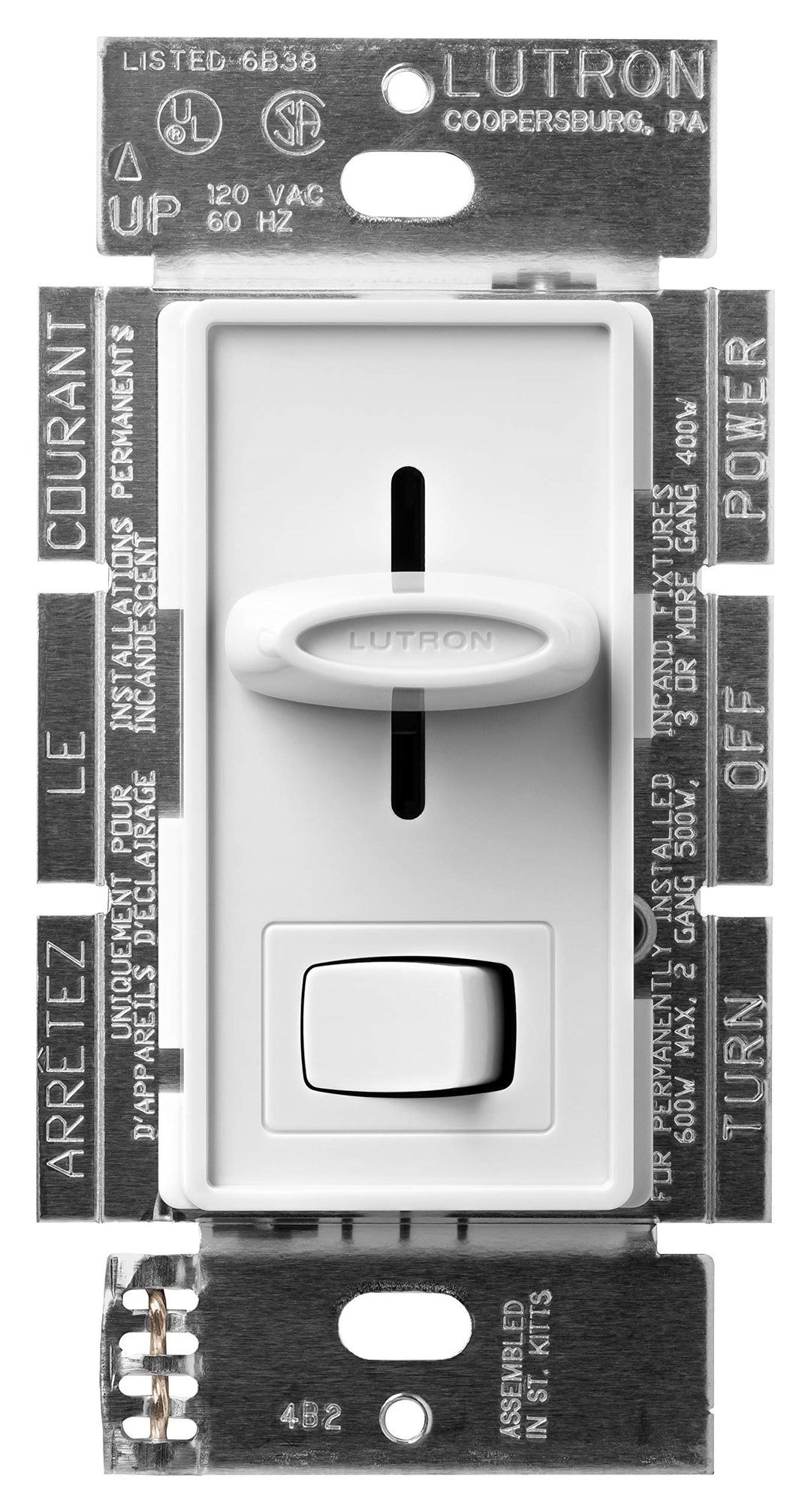 Skylark Preset Dimmer Switch, 600-Watt, Single-Pole, S-600P-WH, White
