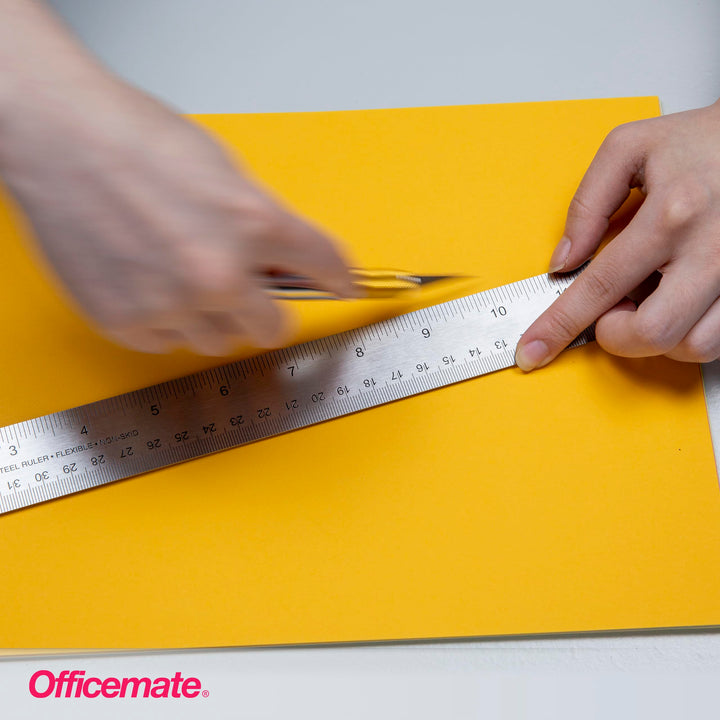 Classic Stainless Steel Metal Ruler, 15 inches with Metric Measurements, Silver, 15 L x 1.25 W (66612)