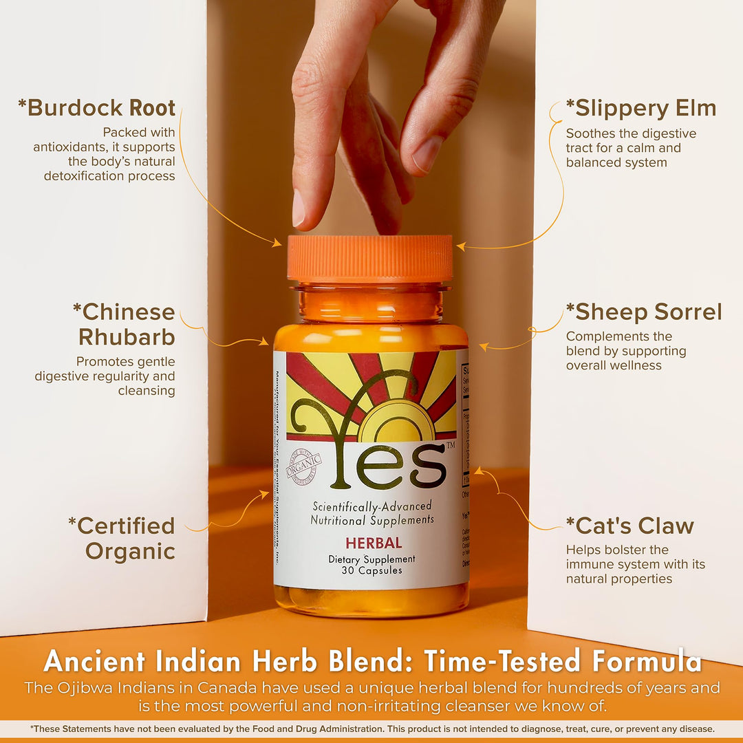 Herbal Health Supplements for Adults - Immune Support Supplement Women and Men | Burdock, Sheep Sorrel, Wildcrafted Cat&#39;s Claw, Slippery Elm, Chinese Rhubarb Vitamins Supplements | 30 Capsules | Yes