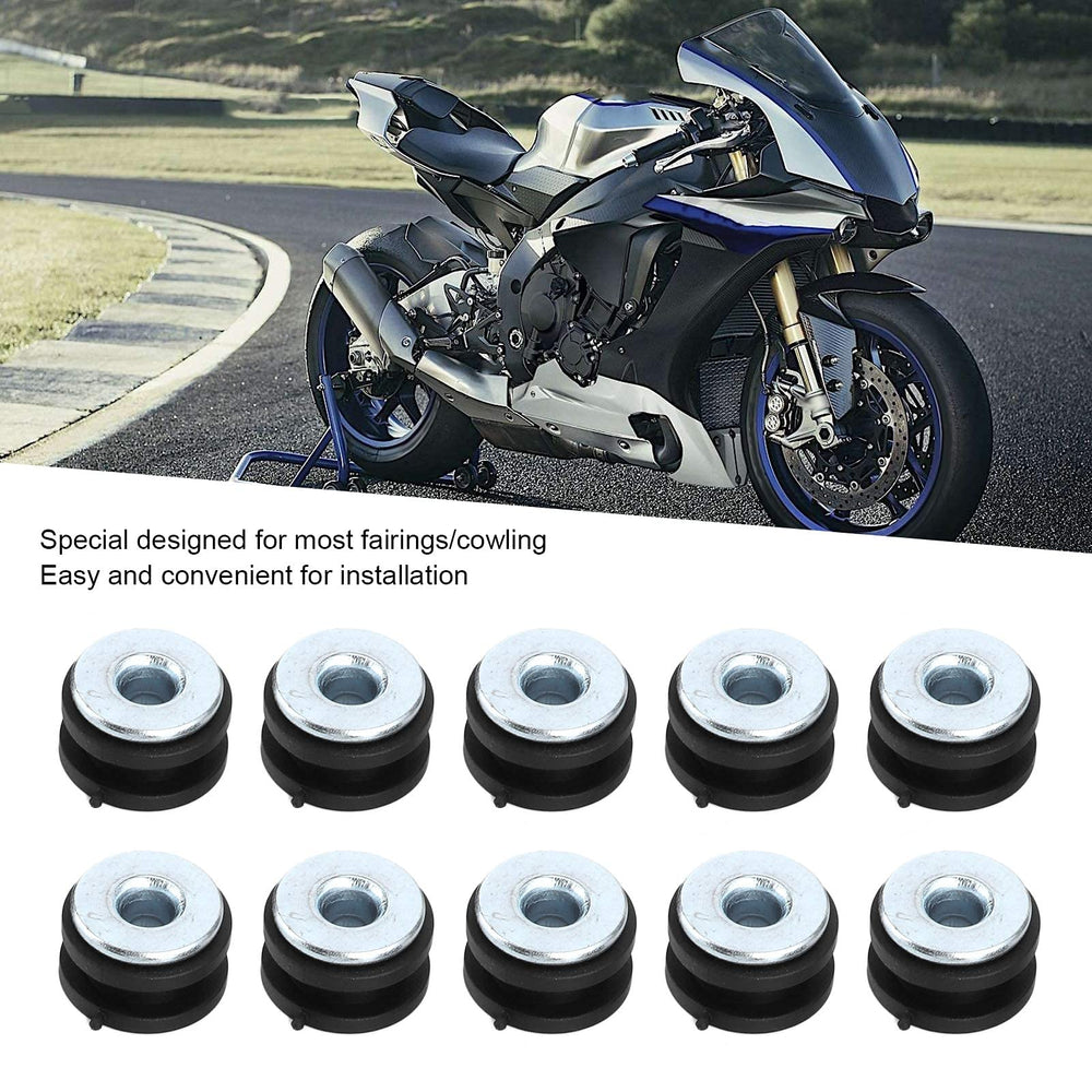 Rubber Grommets Kit, Motorcycle Rubber Grommets Assortment Kit 10.7mm Rubber Grommet Eyelet Ring Gasket Assortment Replacement for Fairings Cowling