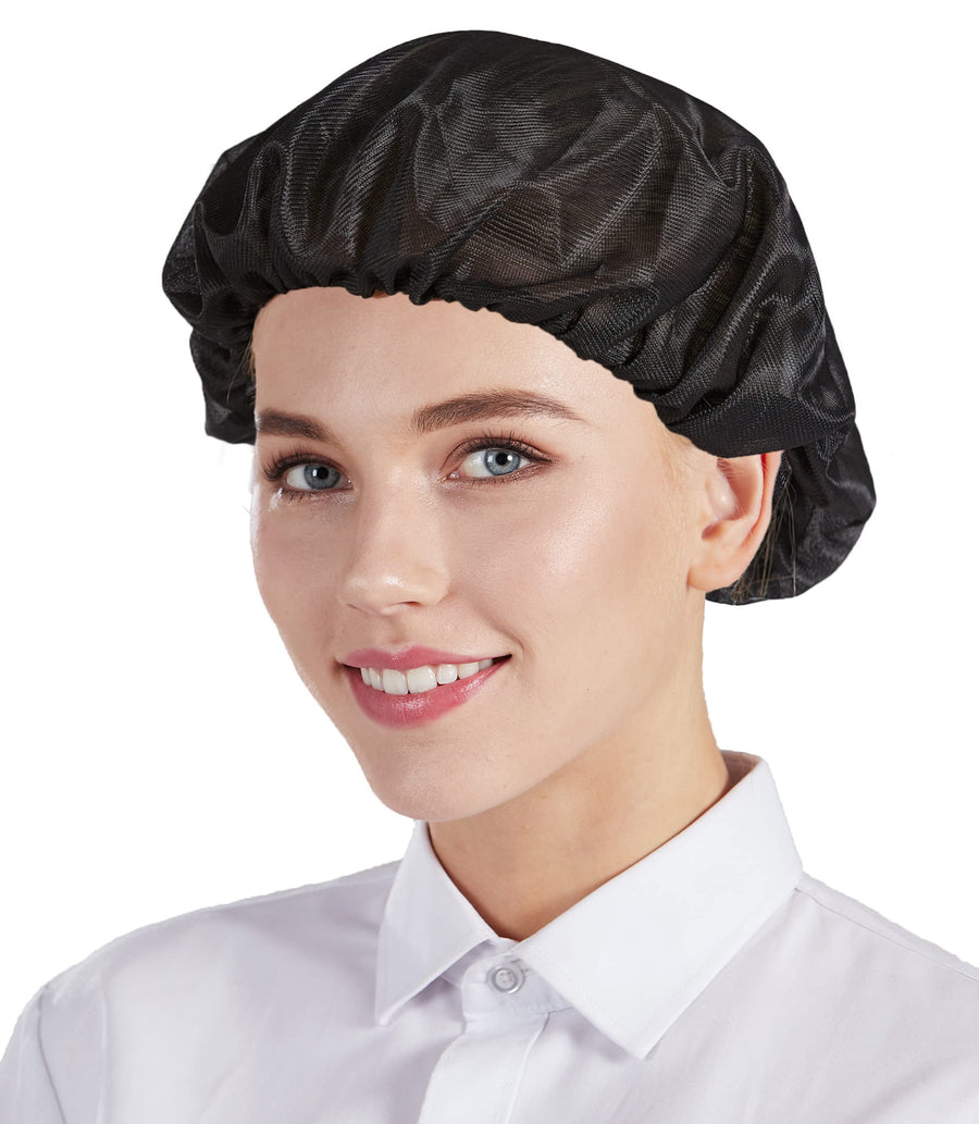 5Pcs Bouffant Caps,Food Service Hair Nets,Hair Head Cover Net for Factory, Kitchen, Factory Warehouse Worker CF9047 (Black, One Size)