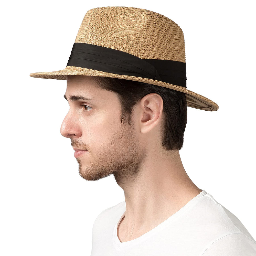 Lanzom Summer Beach Sun Hats for Men Women Foldable Flo