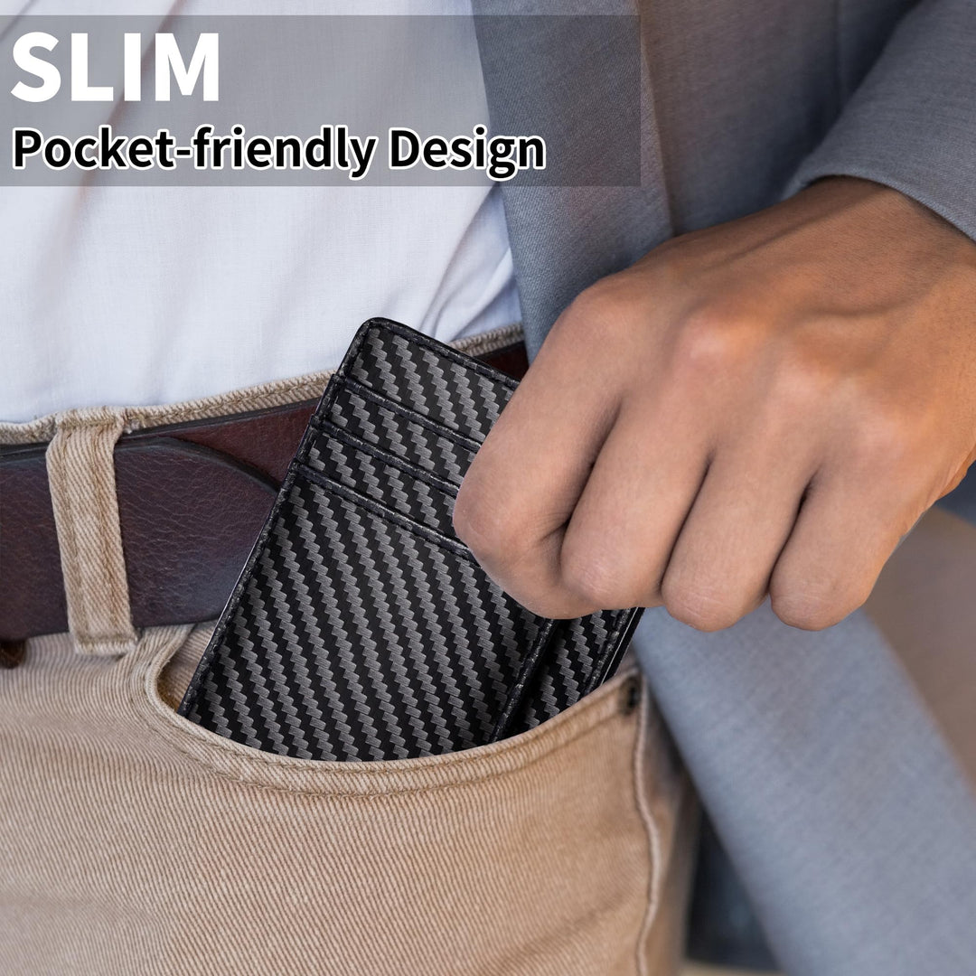 Slim Wallet for Men, Minimalist Front Pocket RFID Blocking Credit Card Holder