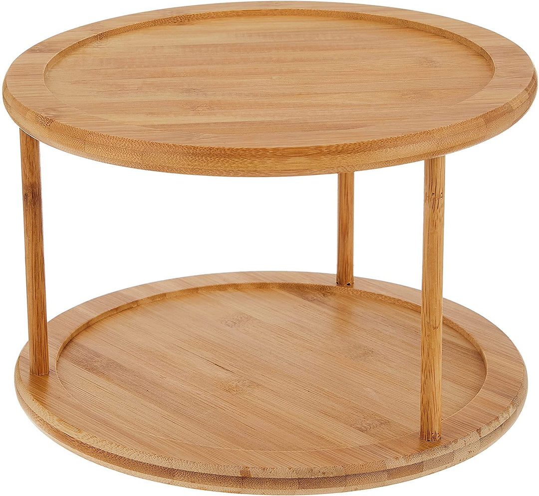 8302 Bamboo Wood 2-Tier 10 Kitchen Turntable