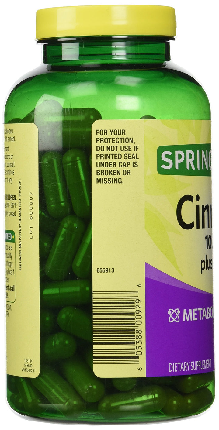 Spring Valley Cinnamon 1000mg Plus Chromium, 180 Capsul