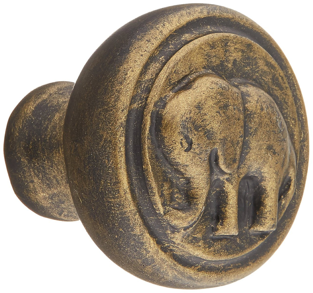 Siro Designs SD100-156 Elephant Knob, 1.9-Inch, Antique Brass