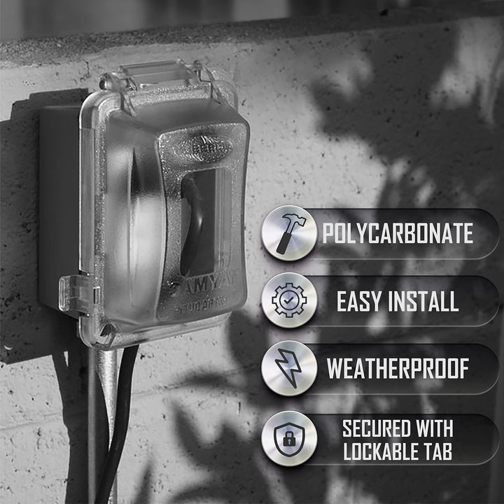 MM420C 1-Gang Nonmetallic Extra Duty Weatherproof In-Use Horizontal/Vertical 16-in-1 Standard Cover, 2.75 in, Clear