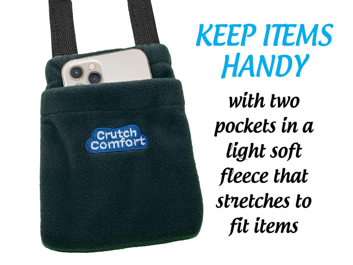 Universal 2-Pocket Crutch Pouch Bag Pocket (Black)