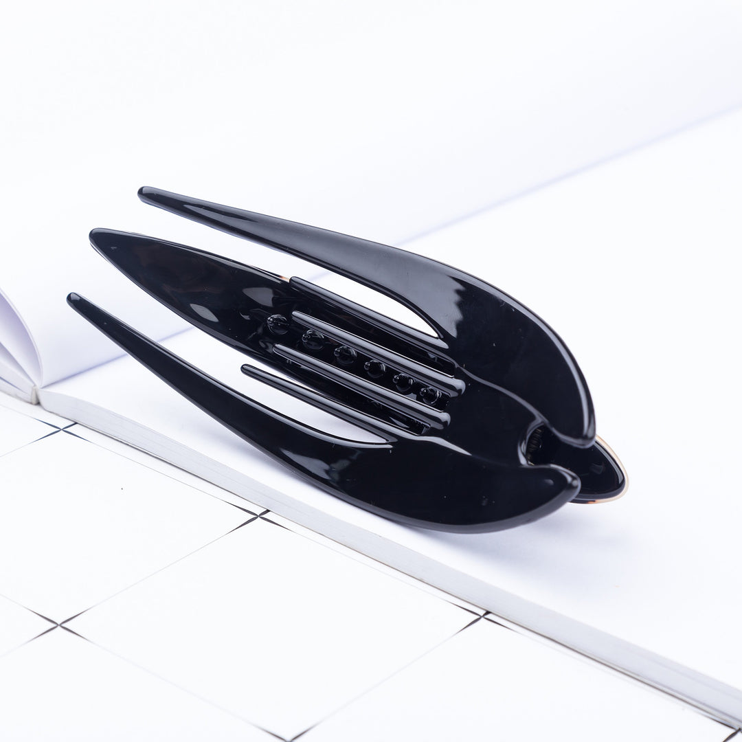 B: Handmade Celluloid French Design Tortoise Shell Barrettes Side-Slide Opening Duck Luxury Fashion Accessories Hair Clip Claw For Women (B)