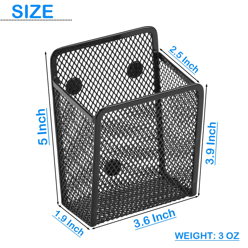 Magnetic Pencil Holder,Mesh Stainless Steel Pen Basket, Metal Writing Utensil Storage Organizer for Whiteboard,Blackboard,Kitchen, Locker, Home, or Office