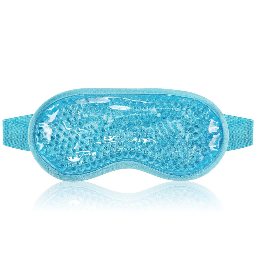 Cooling Gel Ice Eye Mask, Reusable Hot Cold Pack Compress for Stress Relief, Headaches, Migraines, Puffiness, Dark Circles, Puffy Eye, Eye Bags, Dry Eyes (Blue)