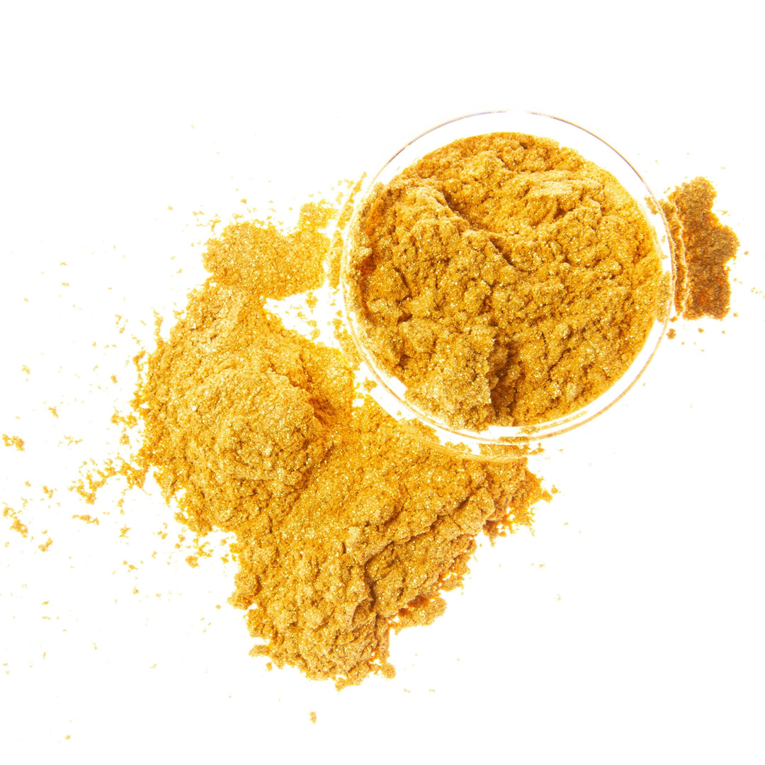 | Flashing Gold Natural Mineral Mica Powder, 0.42oz (12g) | for Personal or Professional Use - Cosmetics, Epoxy Resin Projects, Nail Polish, Soaps, Bath Bombs, and Art Projects