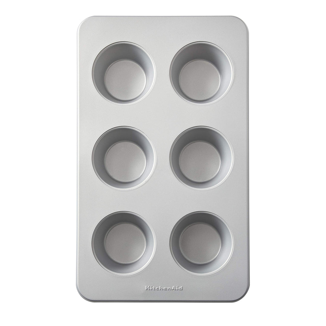 Nonstick Aluminized Steel Mega Muffin Pan, 6-Cup, Silver
