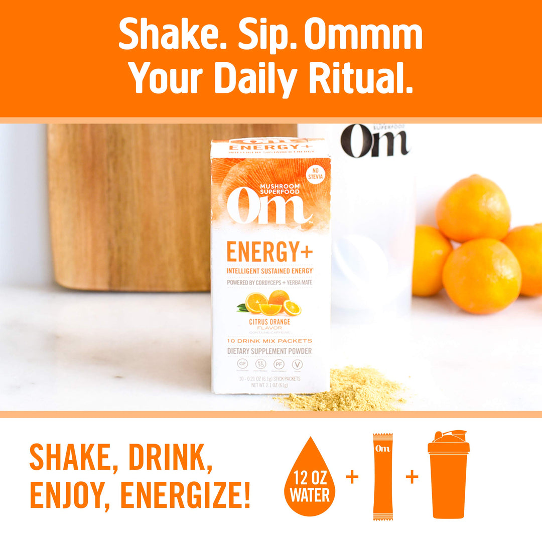 OM Mushroom Superfood Energy Plus Mushroom Powder Drink