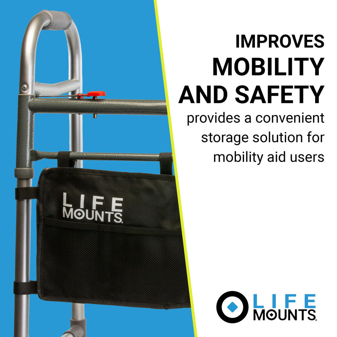 Life Mounts Walker/Rollator Organizer Bag (Black)