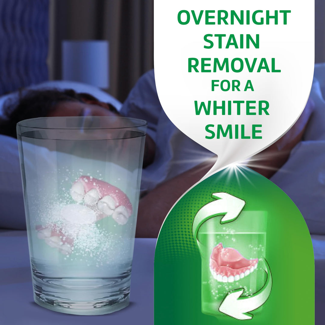 Polident Overnight Whitening Denture Cleanser Tablets -