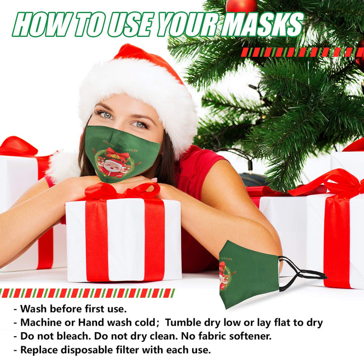 Christmas Face Mask Cotton Reusable Washable Adjustable
