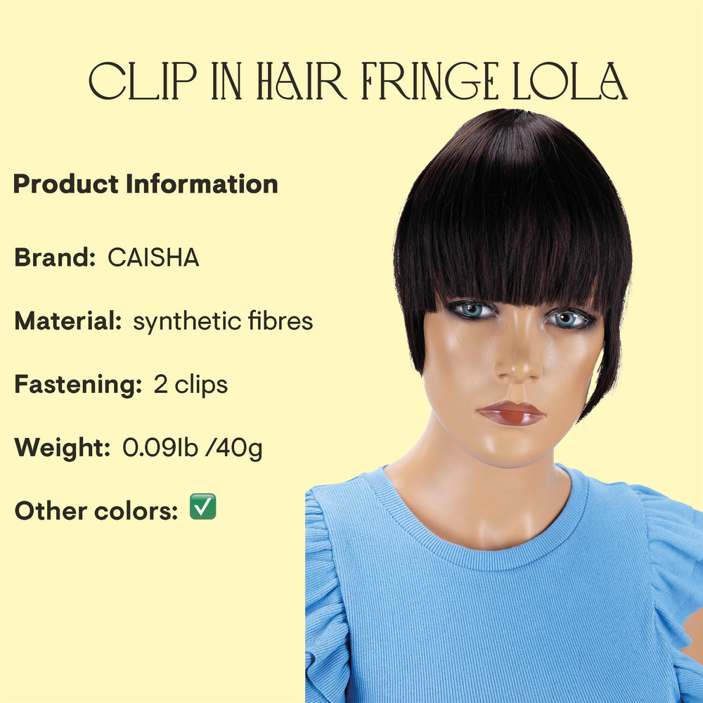 PRETTYSHOP Fringe Bangs Clip in Extension Hair Piece Heat-Resisting Synthetic Fiber (dark brown mix #2/33 HP6)