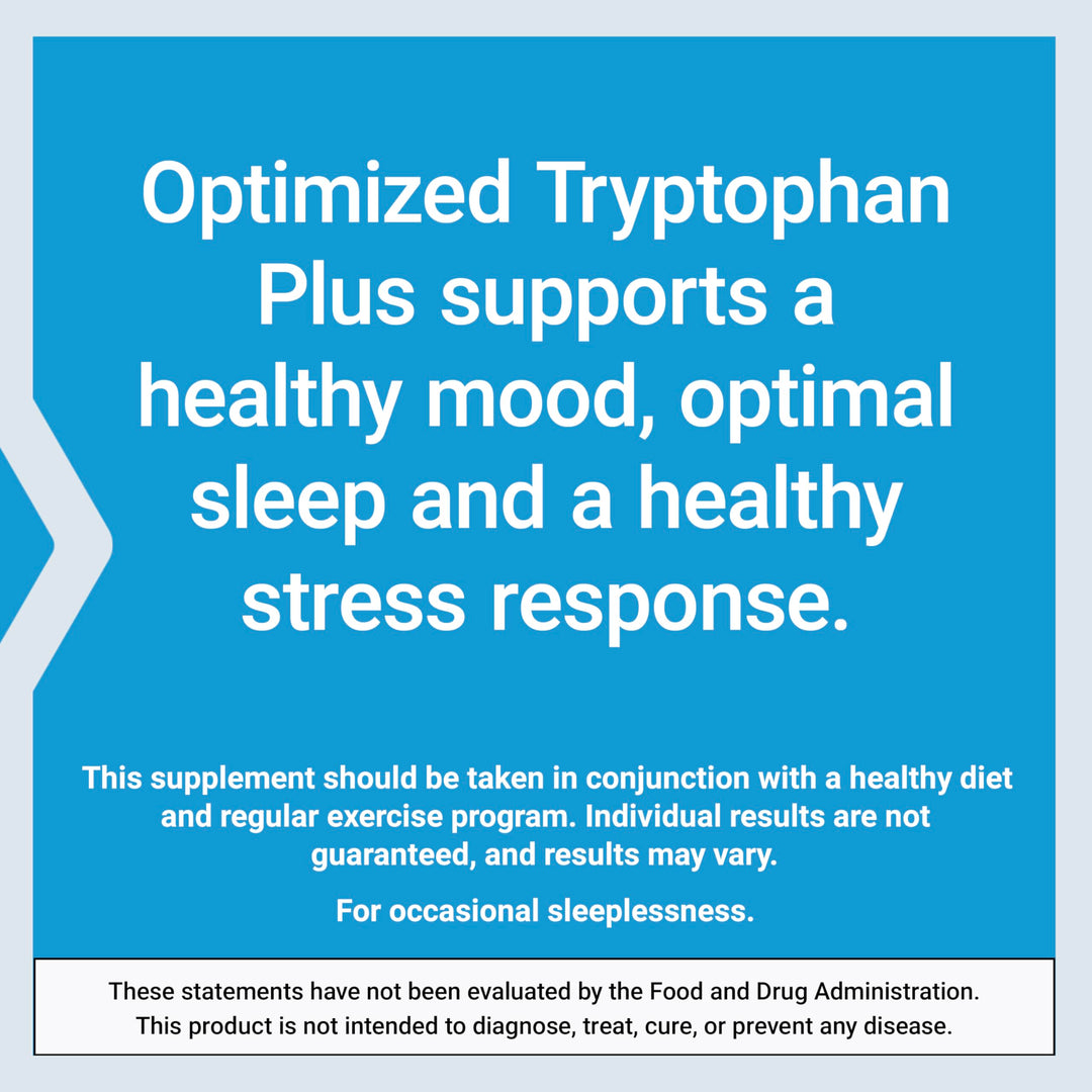 Optimized Tryptophan Plus 1000mg - L-Tryptophan Supplement with Niacin and L-Lysine for Healthy Sleep &amp; Stress Response – Gluten-Free, Non-GMO, Vegetarian - 90 Capsules