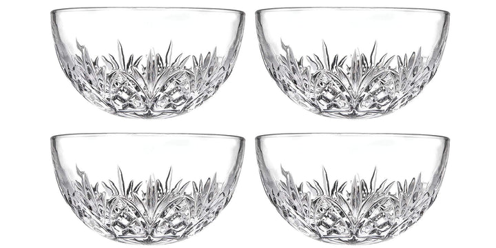 Bowl Set - Crystal Mini Prep Bowls, Dip, Dessert, Bar Snack Dish Bowls - 5oz, Set of 4