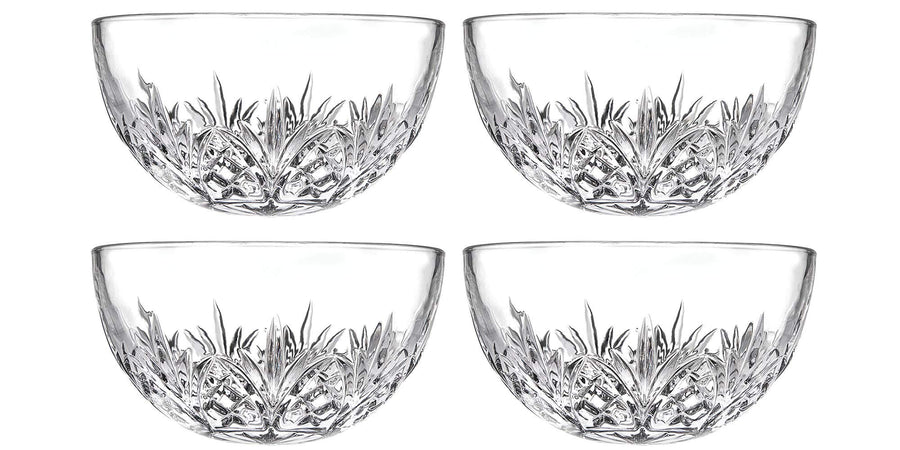 Bowl Set - Crystal Mini Prep Bowls, Dip, Dessert, Bar Snack Dish Bowls - 5oz, Set of 4