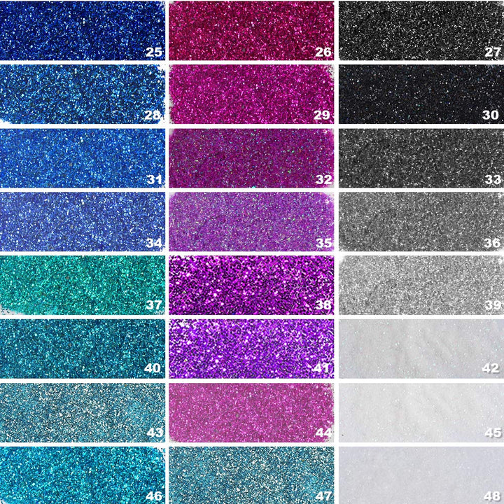 48 Colors Glitter Set, Fine Glitter for Resin, Arts and Craft Supplies Glitter, Festival Glitter Makeup Glitter, Cosmetic Glitter for Body Nail Face Hair Eyeshadow Lip Gloss Making