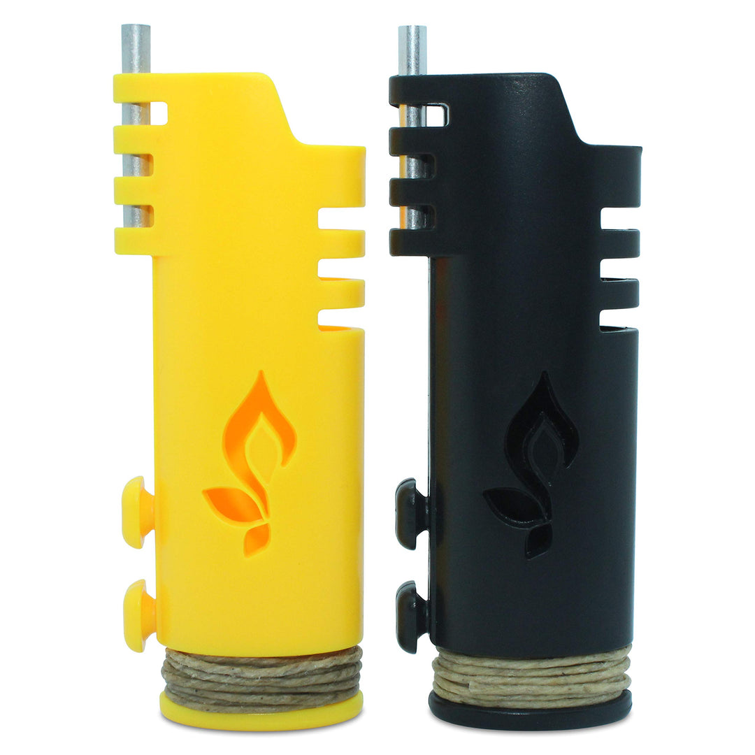 Hemplights Hemp Wick Lighter 2 Pack Wrapper, Includes 8FT Hemp Wick by USA (Black/Yellow)