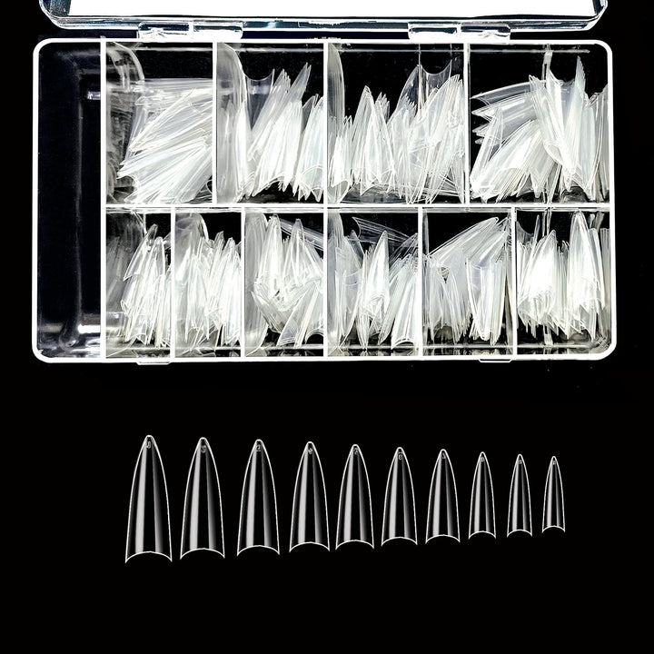 Beautia Stiletto 500pcs False Nail Tips Clear Color 27512