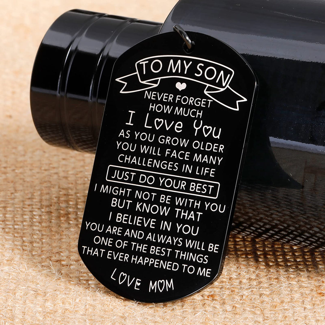 Christmas Gift for Teen Boys Men To My Son Keychain Inspirational to my Son gifts for Birthday Anniversary Graduation Gifts I Love You Son Back To School Coming of Age Gift for Him Kids
