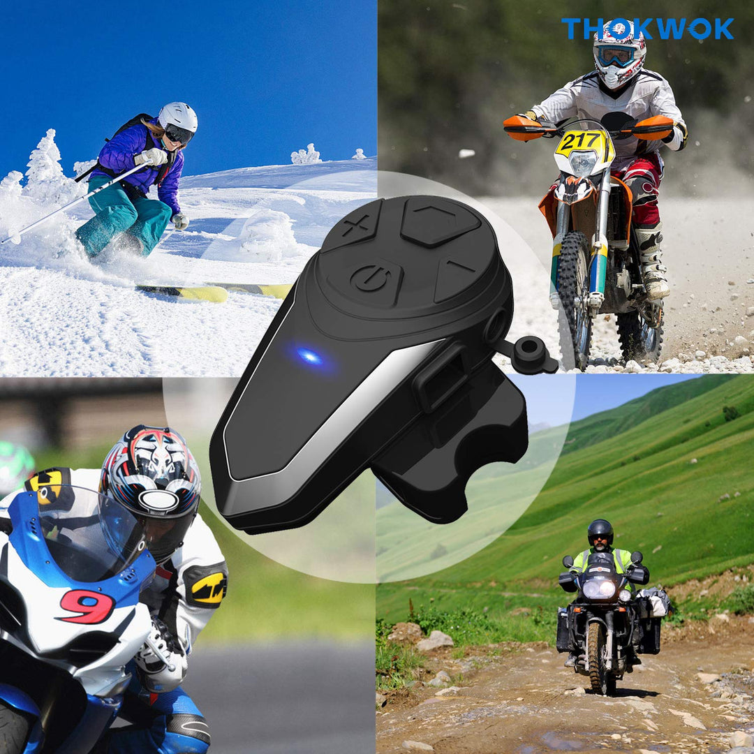 THOKWOK Motorcycle Bluetooth Headset,BT-S3 1000m Helmet