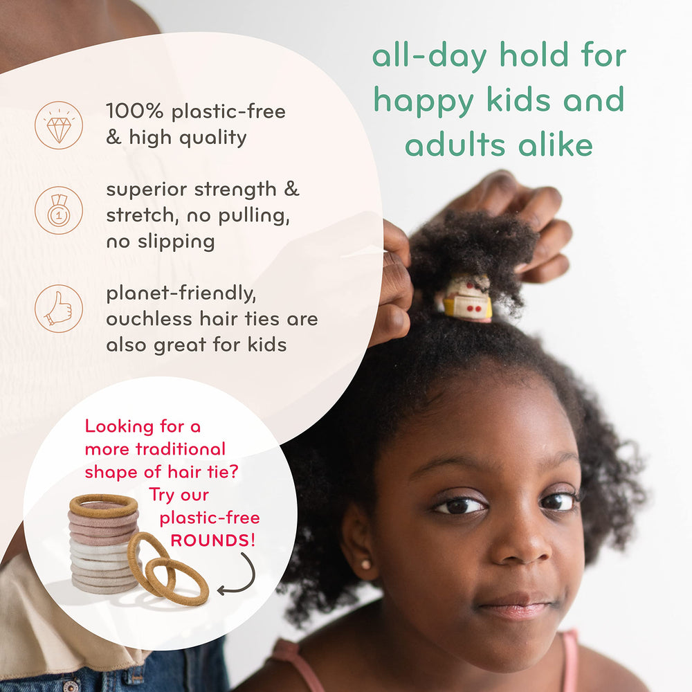 Blond: Biodegradable Hair Ties In Blond | Plastic-Free, Certified Organic Cotton Hair Elastics For Blonde, Gray And White Hair (Blond)