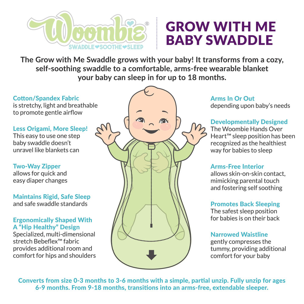 Grow with Me Baby Swaddle, Convertible Swaddle Fits Babies 0-9 Months, Expands to Wearable Blanket for Babies up to 18 Months, Dream On