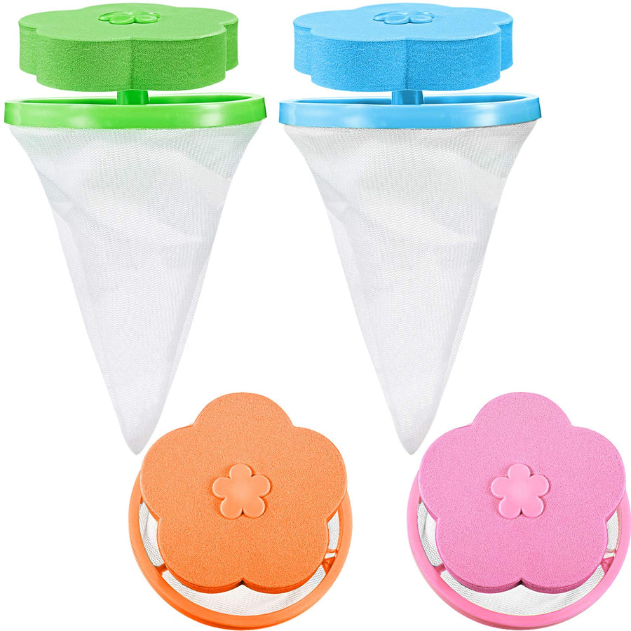 4 Pieces Reusable Washing Machine Lint Catcher Househol