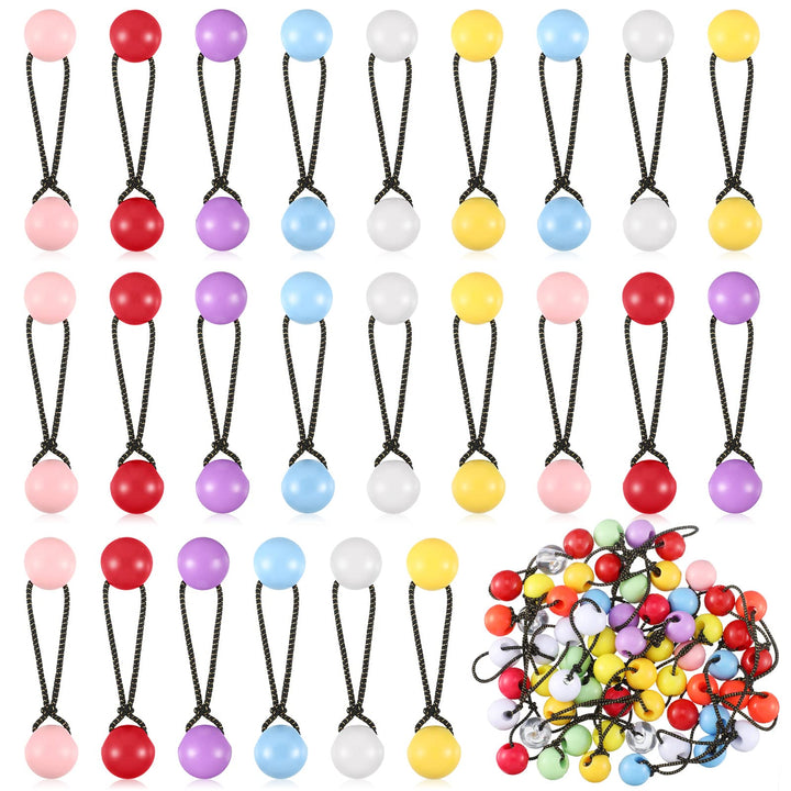 24 Pieces Hair Ties 20mm Ball Bubble Ponytail Holders for Girls Twinbead Bubble Hair Knockers Colorful 80s 90s Hair Elastic Accessories for Baby Toddler