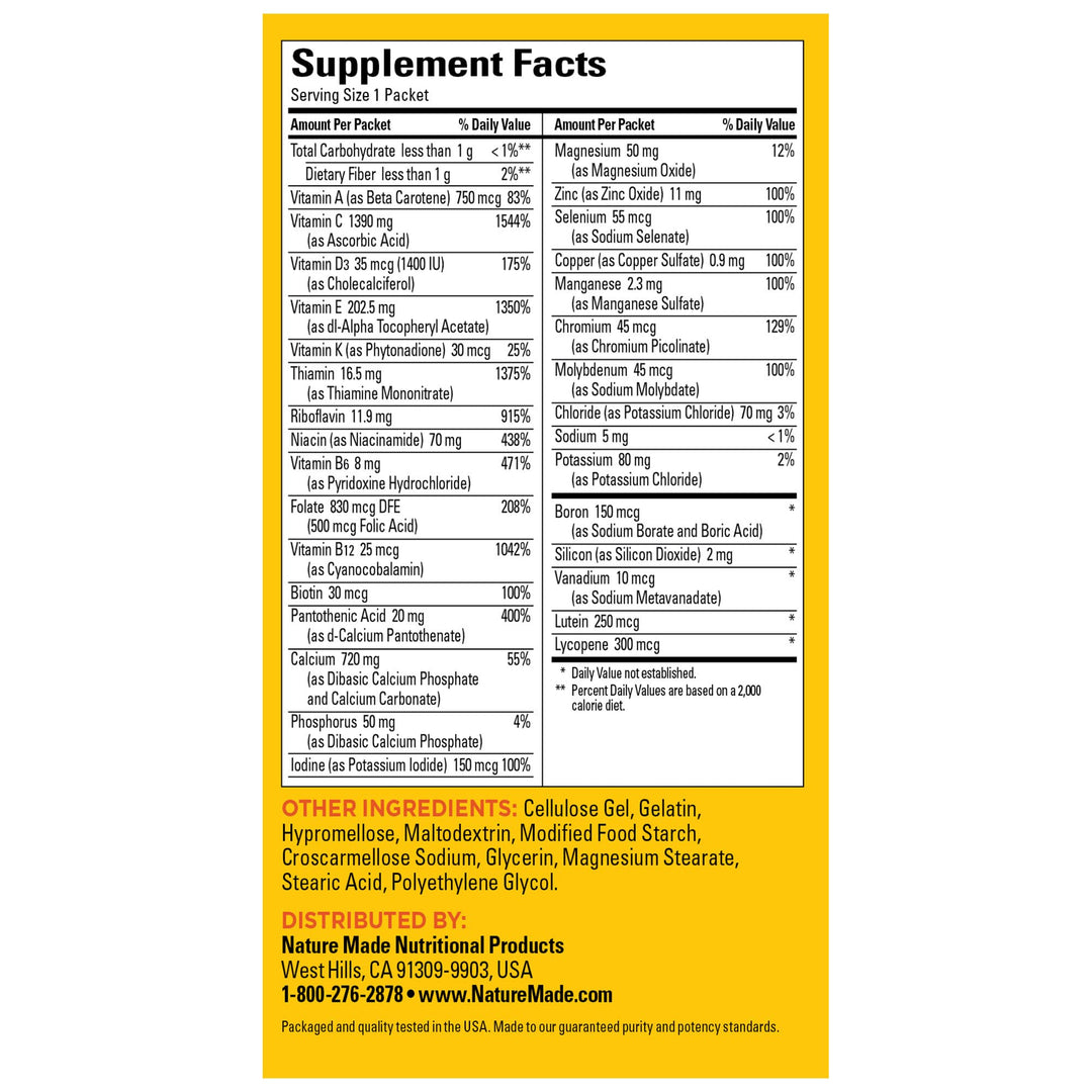 Daily Maximin Vitamin Pack, Dietary Supplement for Nutritional Support, 30 Packets, 30 Day Supply