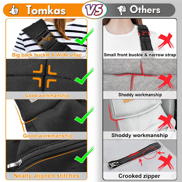 Tomkas Small Dog Sling Carrier - Adjustable Strap &amp; Zip Pocket - Suitable for Puppies (Black)
