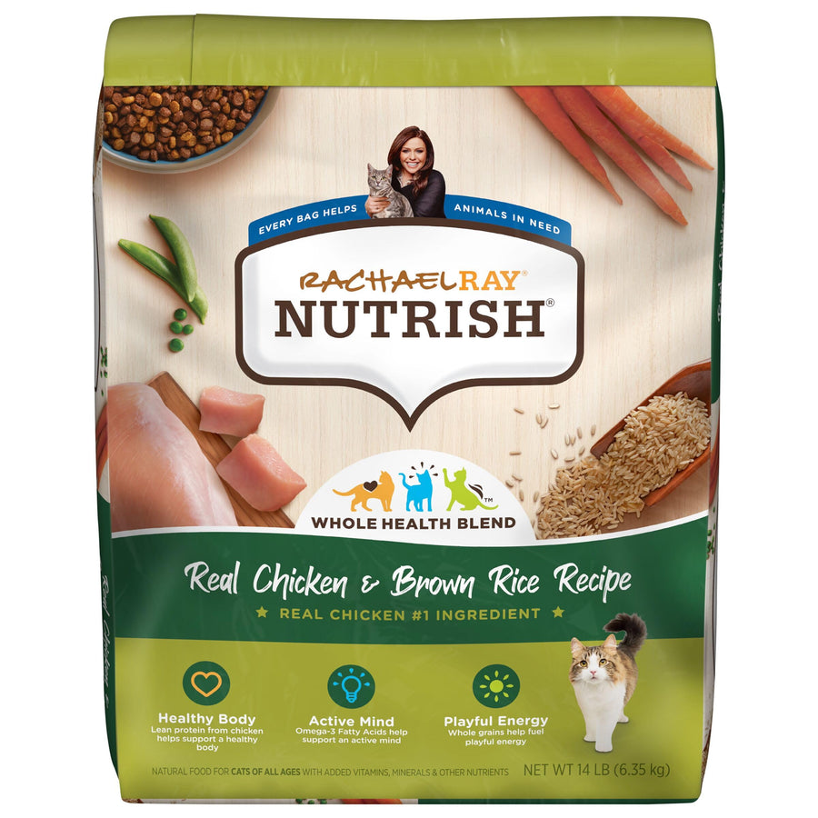 Rachael Ray Premium Natural Dry Cat Food, Real Chicken & Brown Rice Recipe, 14 Pounds (Packaging May Vary)