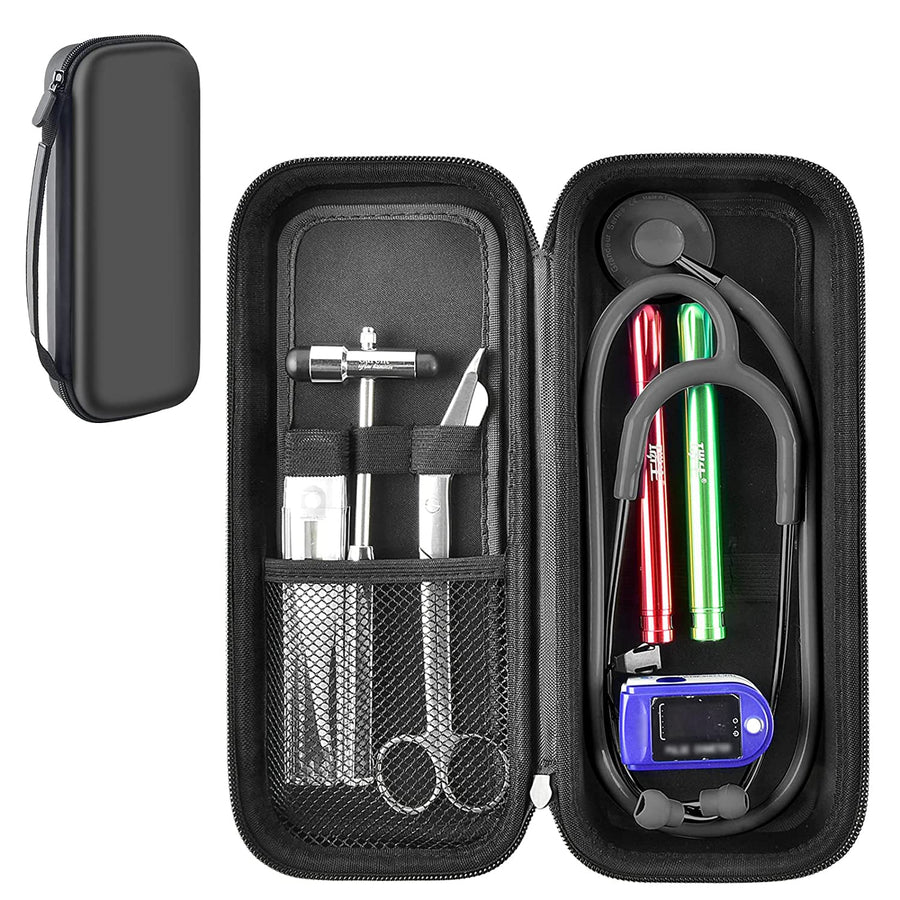Stethoscope Case Compatible with 3M Littmann Classic III Monitoring/Lightweight II S.E/Cardiology IV Diagnostic/MDF Acoustica Stethoscopes- Black Flower
