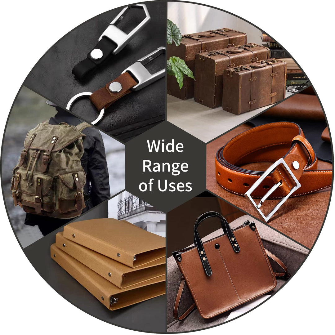 Alloypro 100 Pcs Black Metal Chicago Binding Screws Assorted Kit Nail Rivet Chicago Button DIY Leather Decoration Bookbinding Round Flat Head Stud Screw M5x6mm