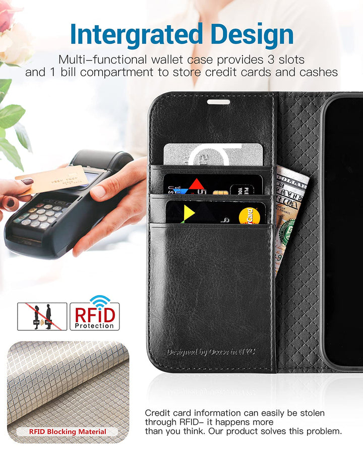 OCASE Compatible with iPhone 13 Pro Max Wallet Case, PU