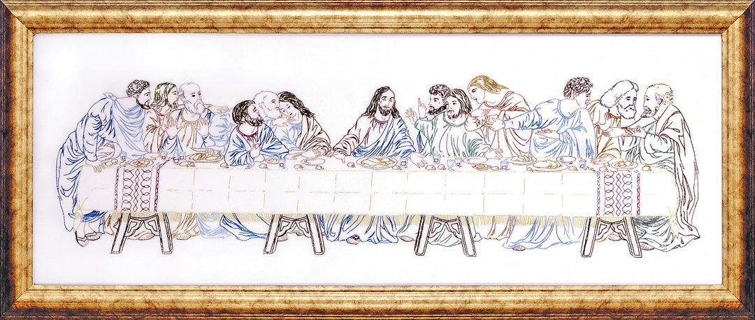 DW2532 Last Supper Stamped Embroidery Kit, 9 by 24-Inch, Stitched in Floss