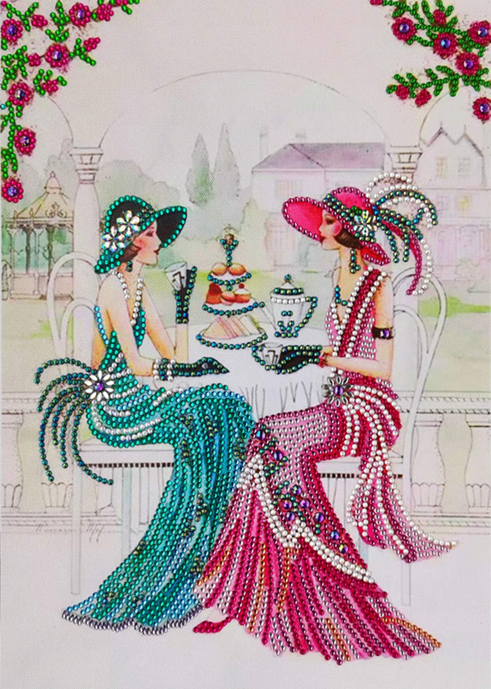 5D DIY Diamond Painting Kits for Adults Special Shape Diamond Partial Drill Noble Lady Embroidery Cross Stitch Crystal Rhinestone Paintings Diamond Art Kits for Home Wall Decor Gift(12x16)