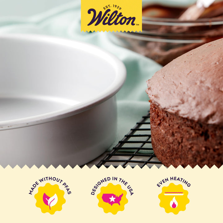 Performance Pans Aluminum Round Cake Pan, 8 x 2 in., Pack of 2