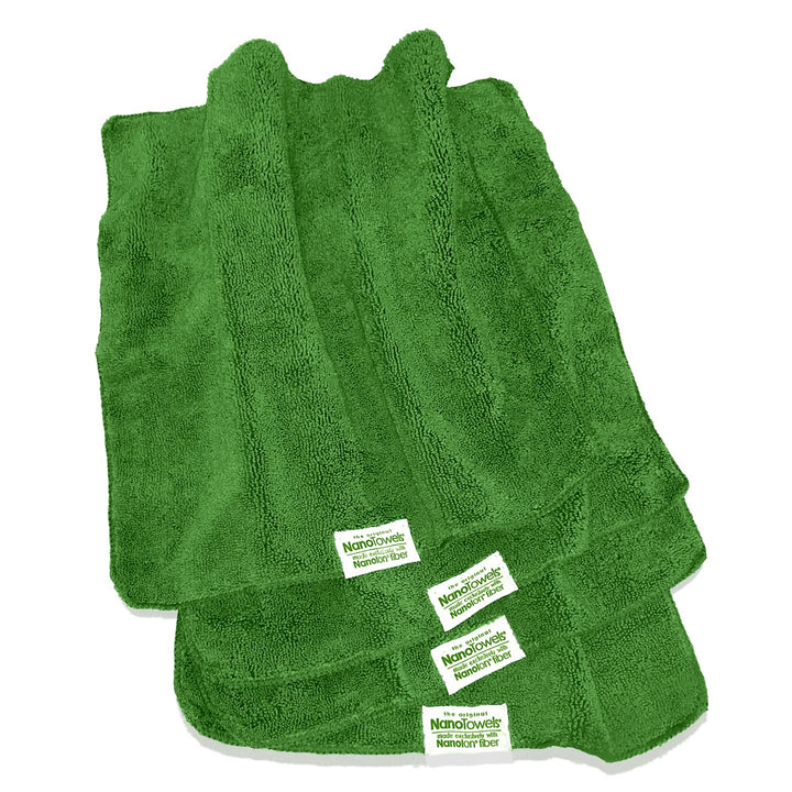 Nano Towels Cleaning Cloths - Cleans with Only Water - Wipes Away Dust, Spills &amp; Grime Instantly Without Chemicals Paper Or Microfiber Supplies. Kitchen, Bathroom, Glass 14x14” 4-Pack Green