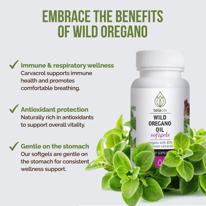 Teliaoils Wild Oregano Oil Softgels, Oregano Oil Capsul