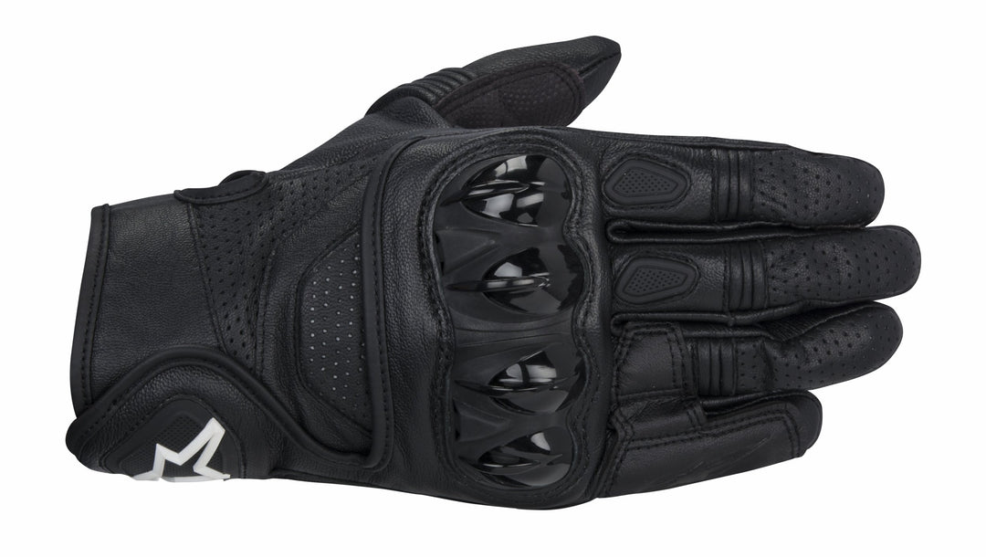 Celer Men&#39;s Leather Street Racing Motorcycle Gloves - Black / Medium